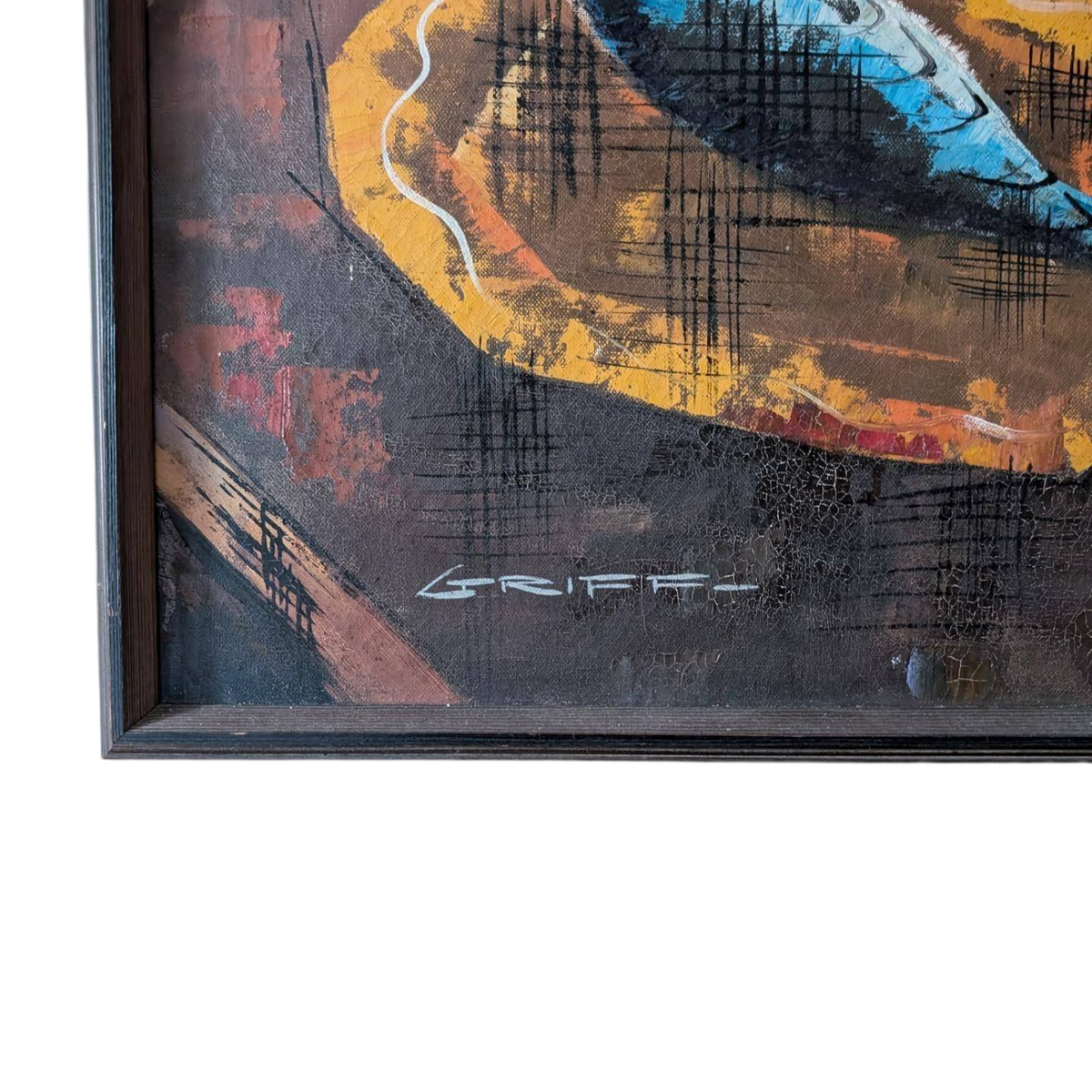 Mid-Century Modern Oil Painting by M. Edward Griff – 23" x 29" — additional view 2
