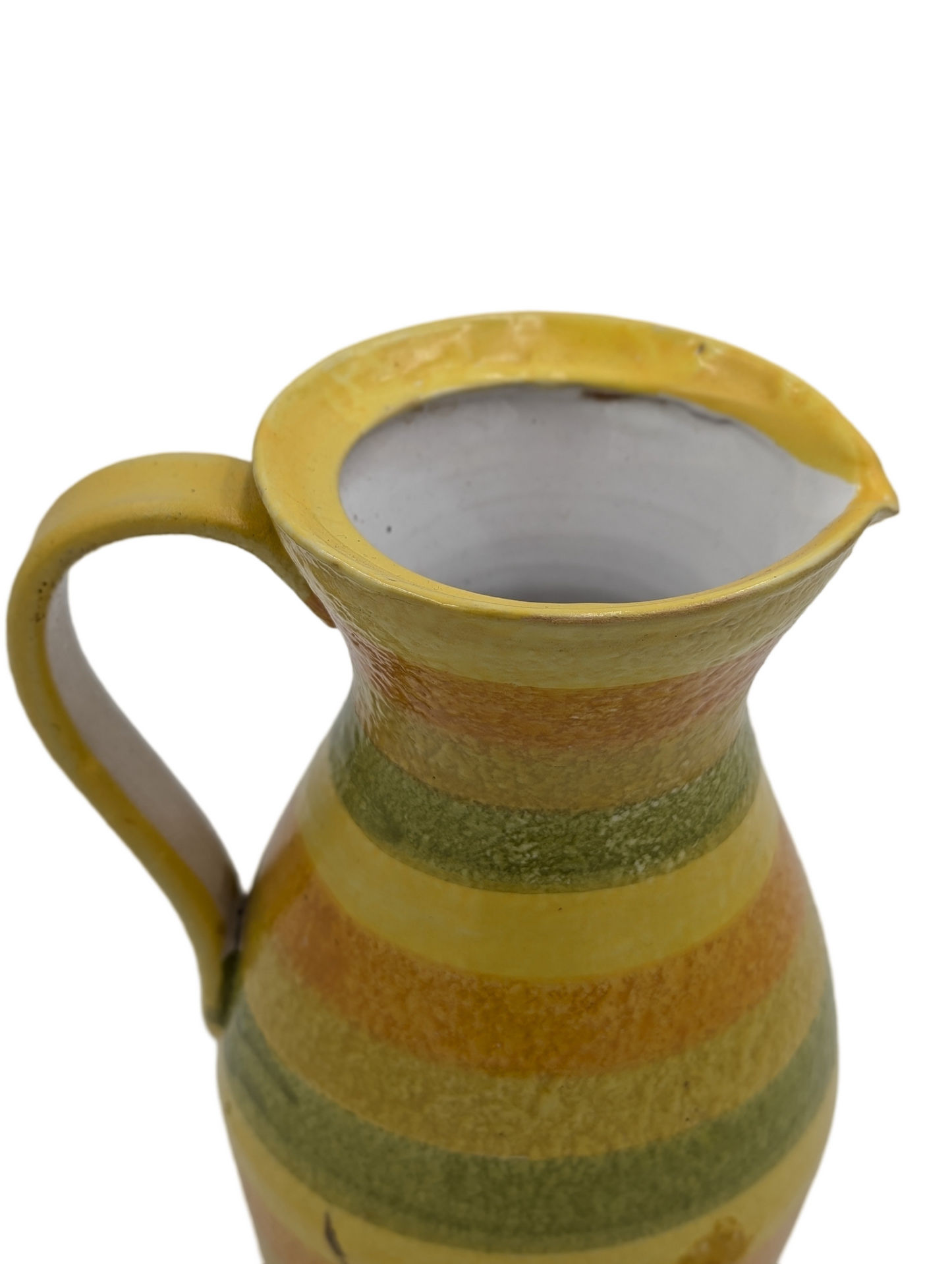 Vintage Mid Century Modern Italian Pottery Pitcher – 9" Tall