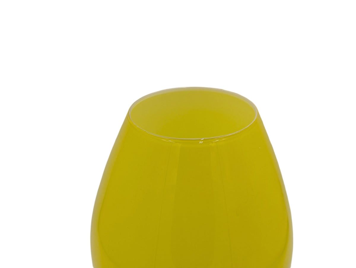 Vintage Mid Century Modern Art Glass Cased Yellow Snifter Brandy Glass — additional view 5