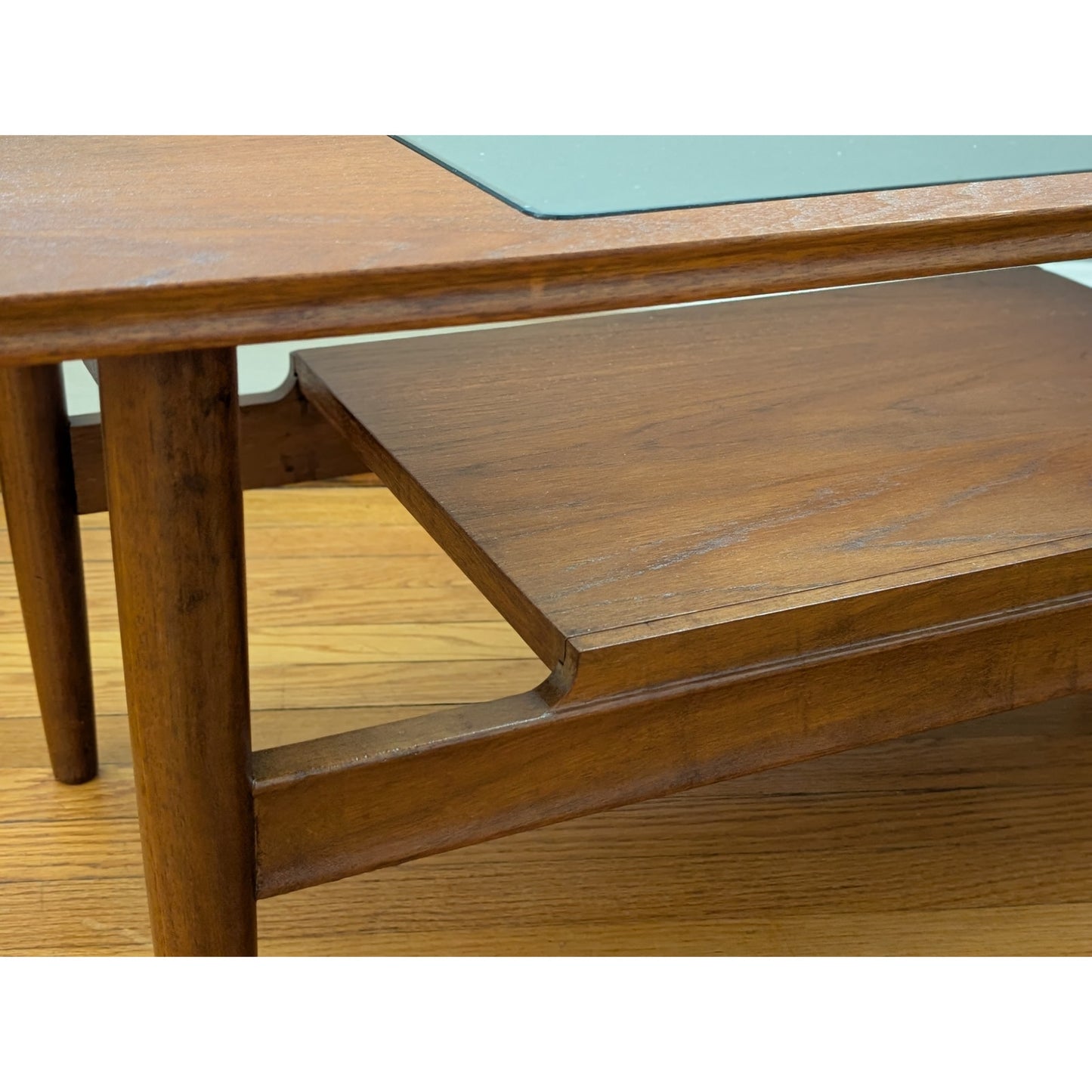 Vintage Mid Century Modern Teak and Glass Coffee Table