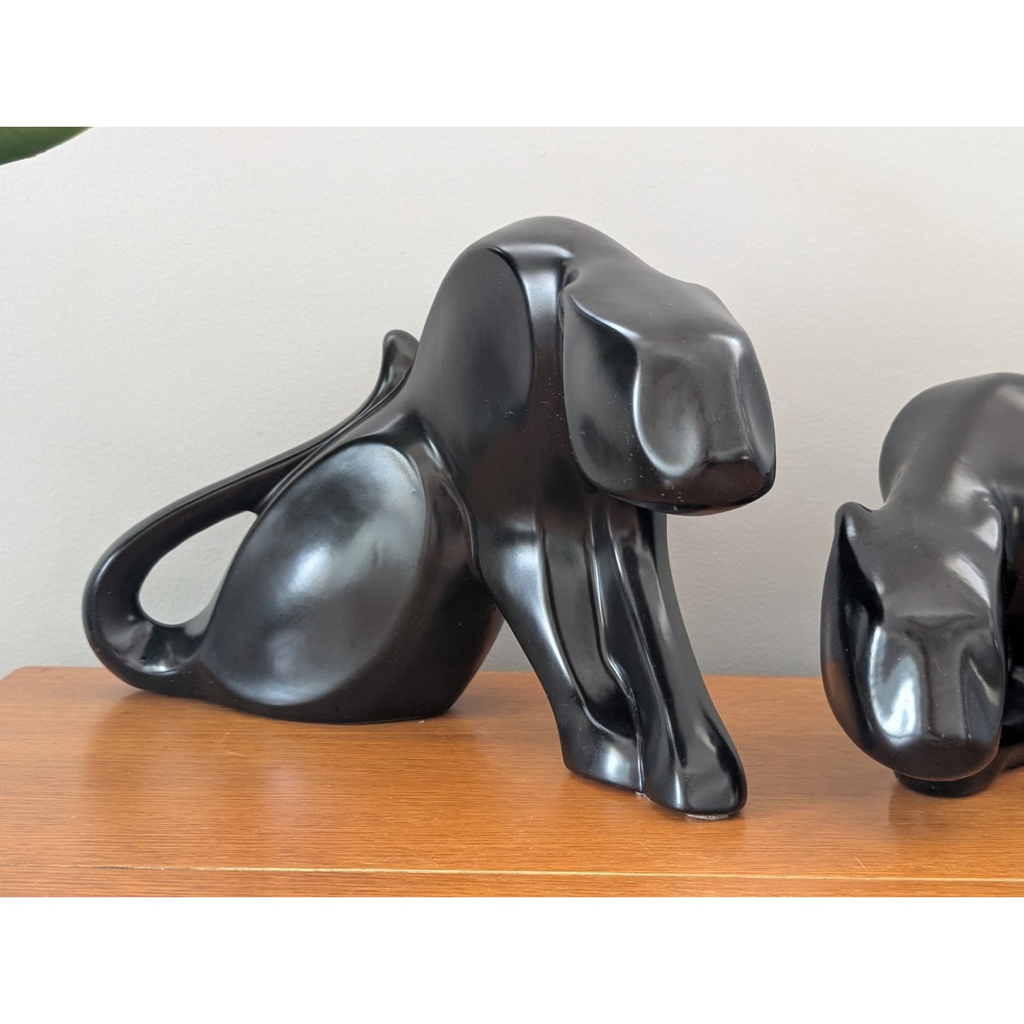 Pair of Large Vintage Ceramic Black Panthers by Jaru
