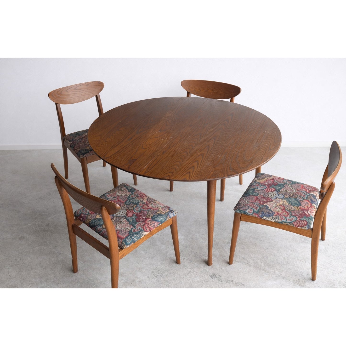 Heywood Wakefield Mid Century Modern Oak Dining Set Table & 4 Chairs Mid Century