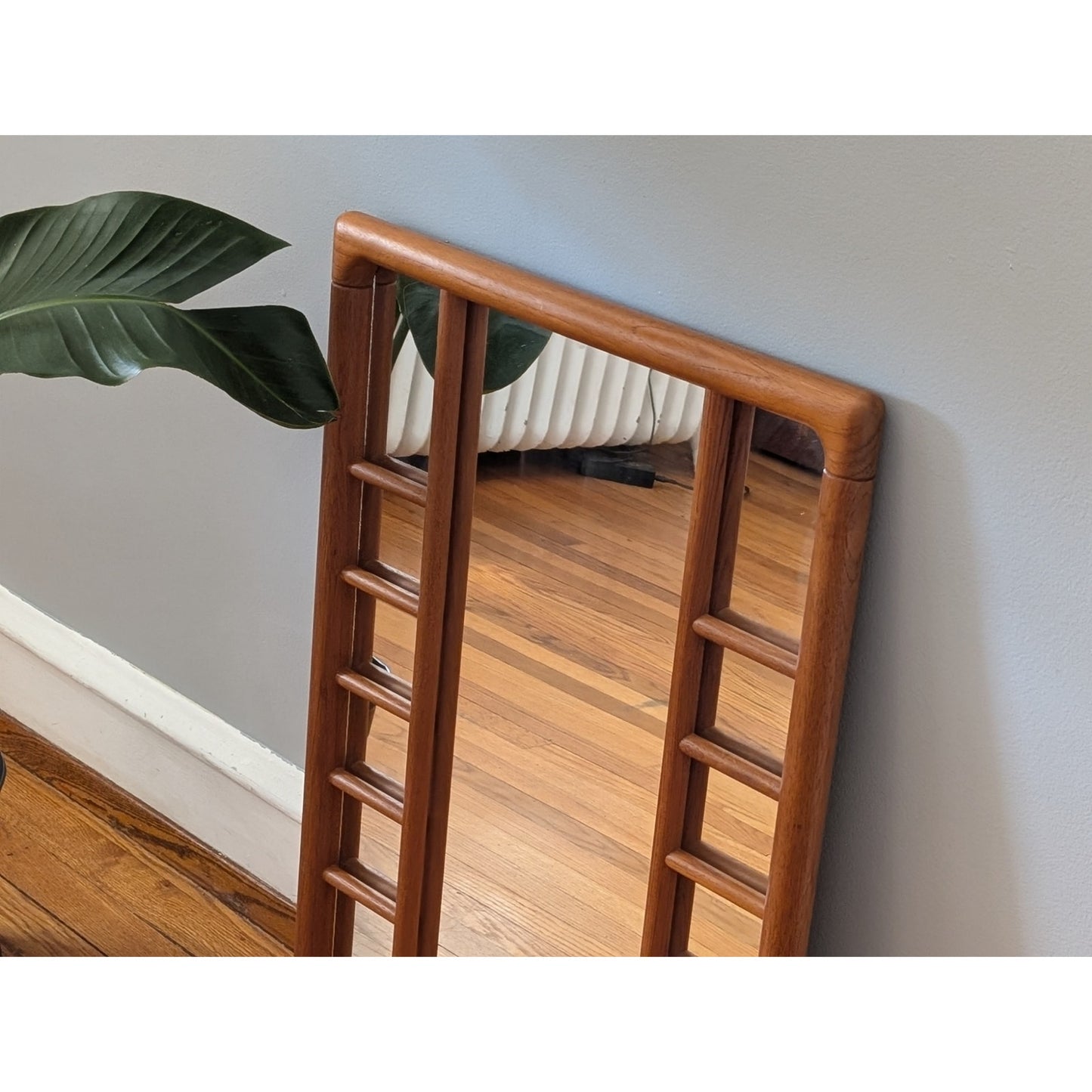 Vintage Mid Century Modern Danish Teak Wall Mirror