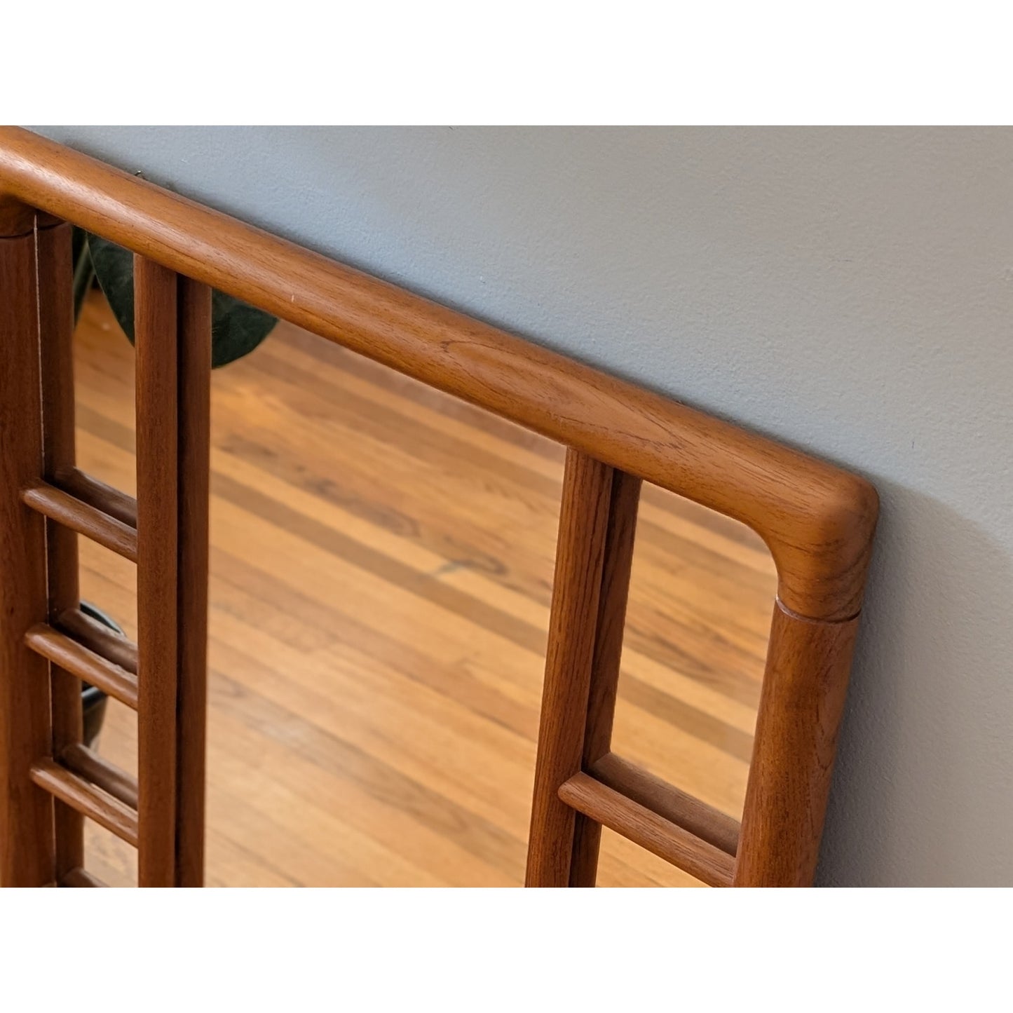 Vintage Mid Century Modern Danish Teak Wall Mirror — additional view 4