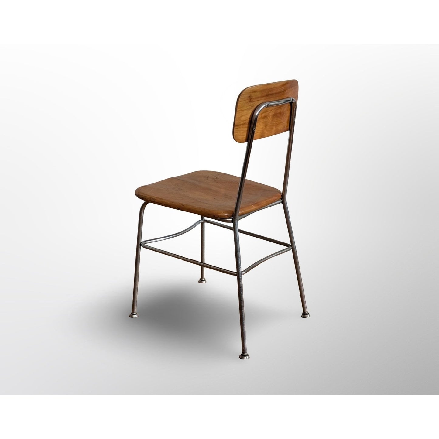 Heywood Wakefield thin line maple and chrome chair mid century modern vintage seating