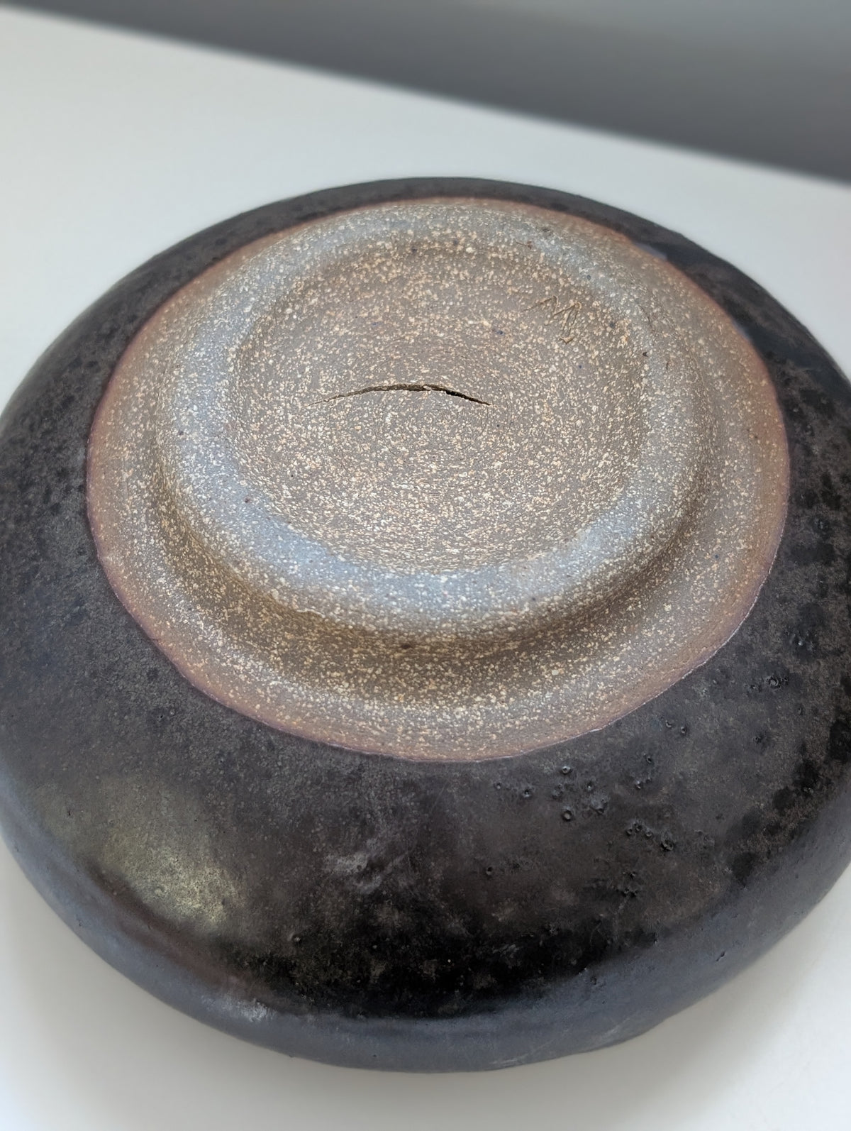 Vintage Studio Pottery Ikebana Vase in Dark Earth Tones — additional view 5