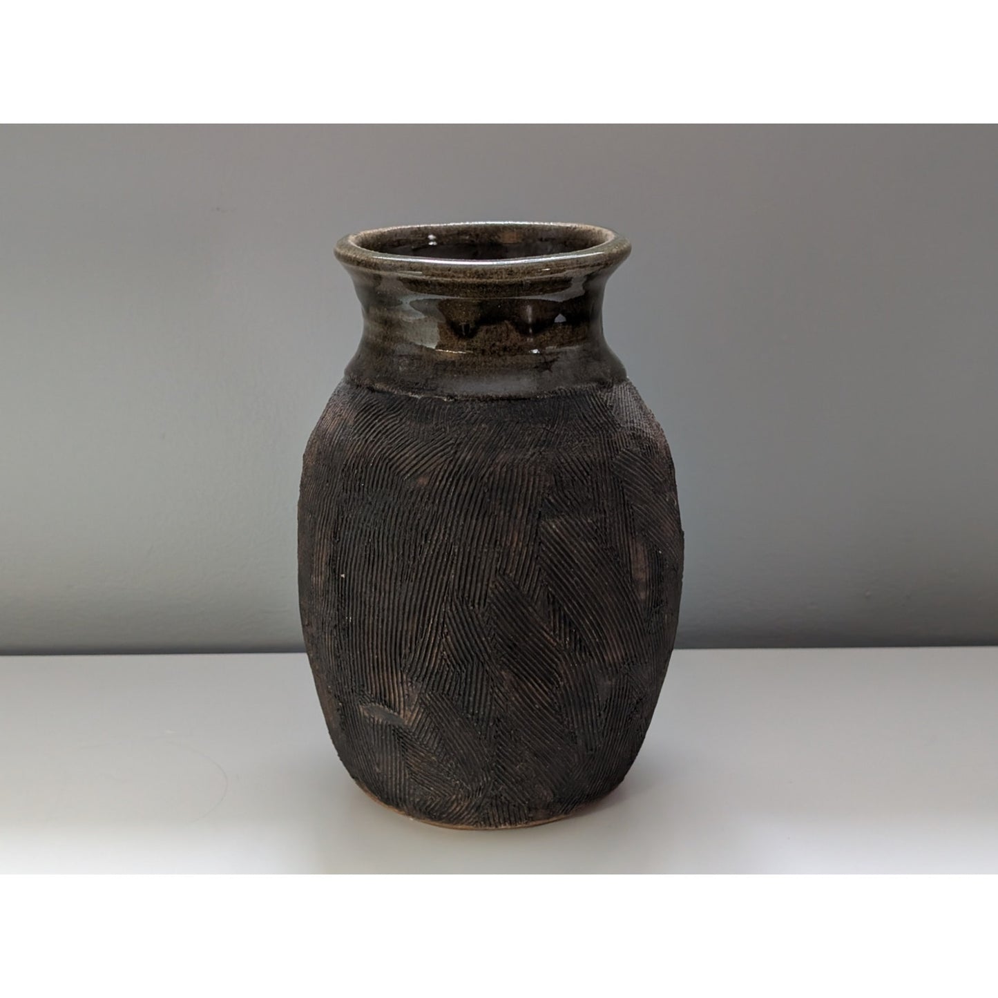 Vintage Mid Century Modern Studio Pottery Vase Signed Lambert, '68 Nice Texture