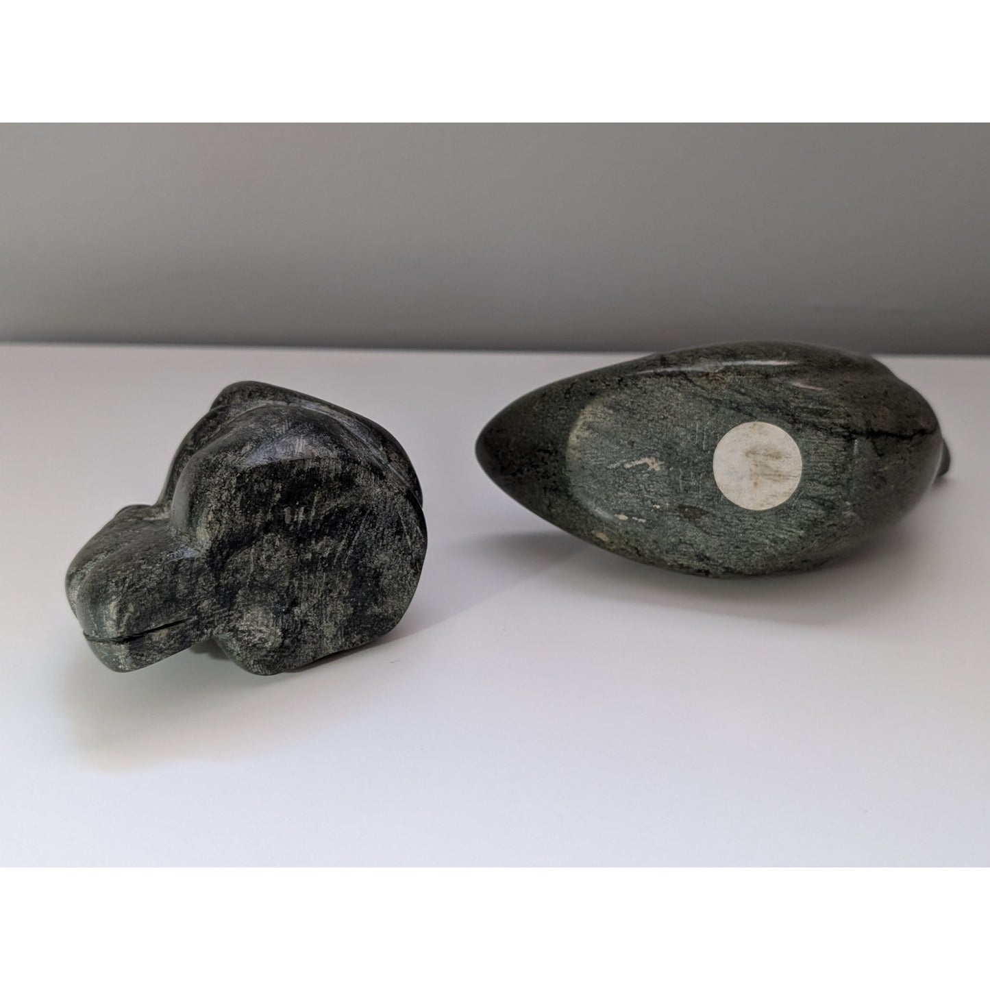 Vintage Canadian Inuit Soapstone Carvings – Set of 2, Seal and Mother with Children