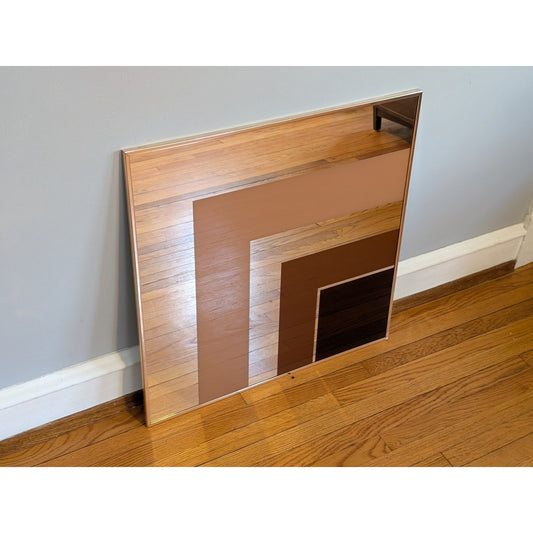 Vintage MCM Abstract Mirrored Wall Art 30x30 Mid Century Modern