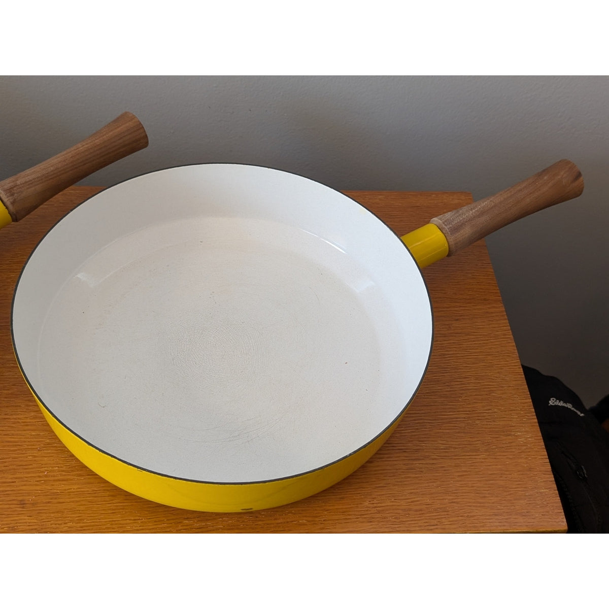 Vintage Set of 3 Dansk Yellow Pans with Teak Handles – Made in France — additional view 6