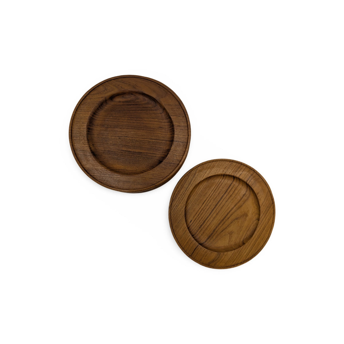 Set of 6 Vintage Mid-Century Modern Teak Plates - 9.75" Diameter — additional view 3