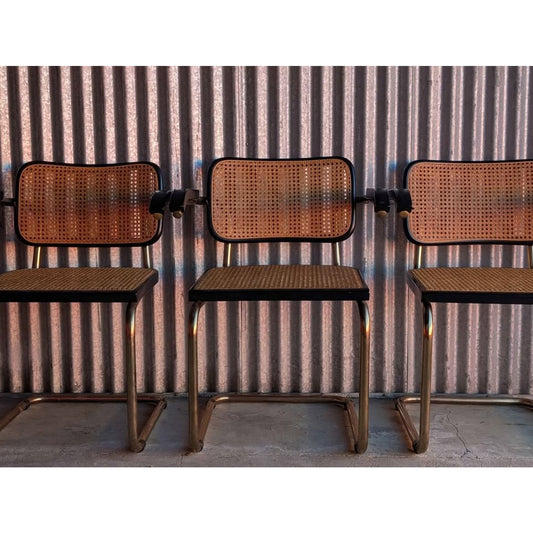 Set of 3 Vintage Mid Century Modern Cesca Chairs Made in Italy