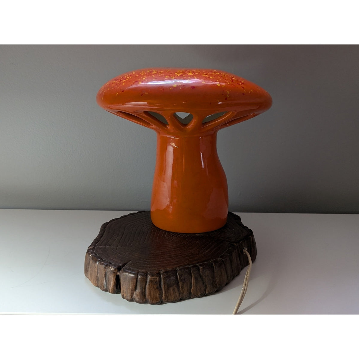 Vintage Mid-Century Modern Pottery Mushroom Lamp, One-of-a-Kind — additional view 6