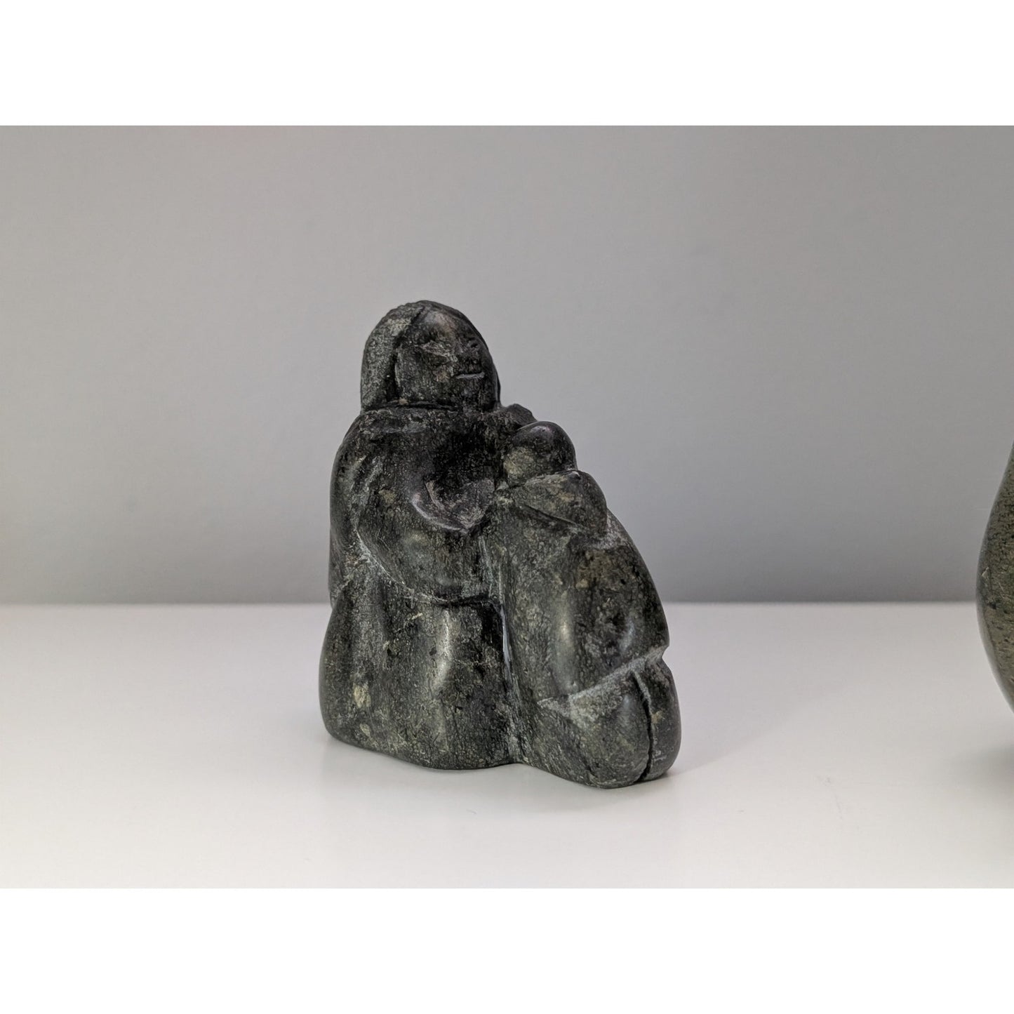 Vintage Canadian Inuit Soapstone Carvings – Set of 2, Seal and Mother with Children