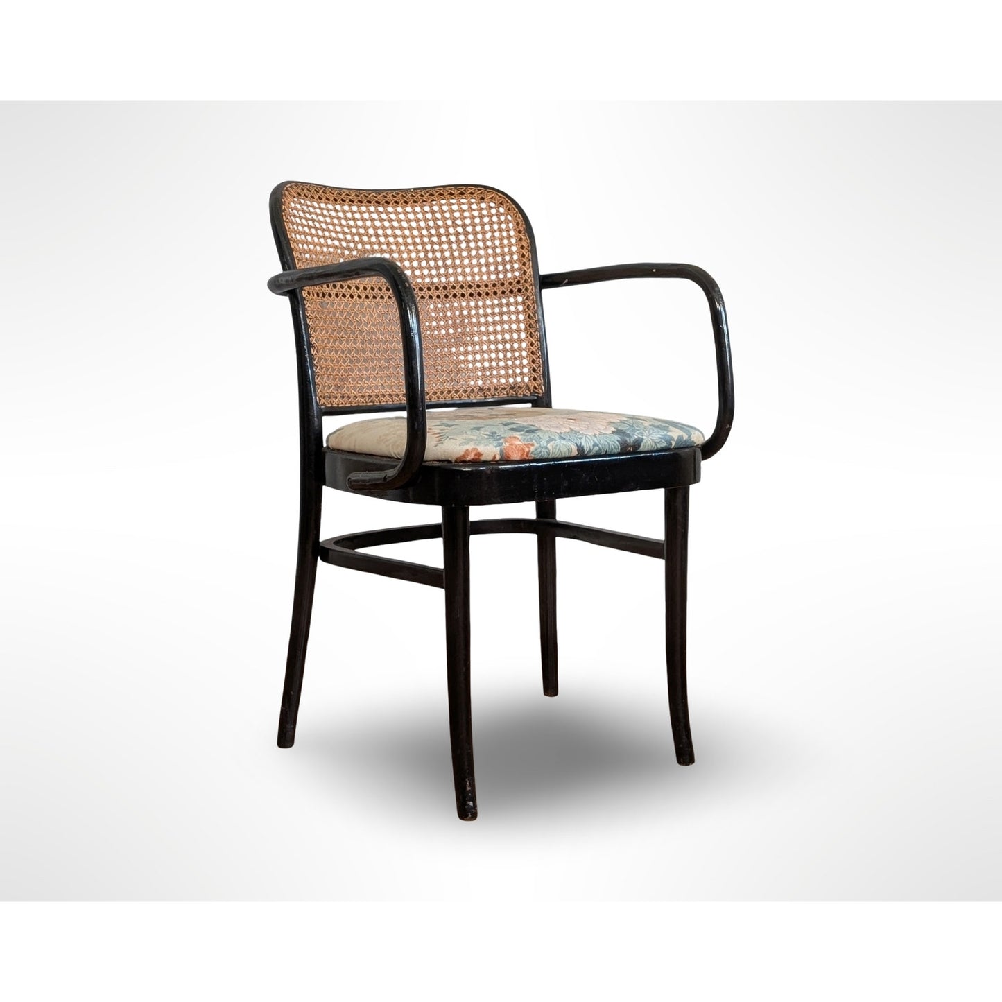 Vintage Prague Chair After Josef Hoffmann Asian Upholstery Accent Chair MCM