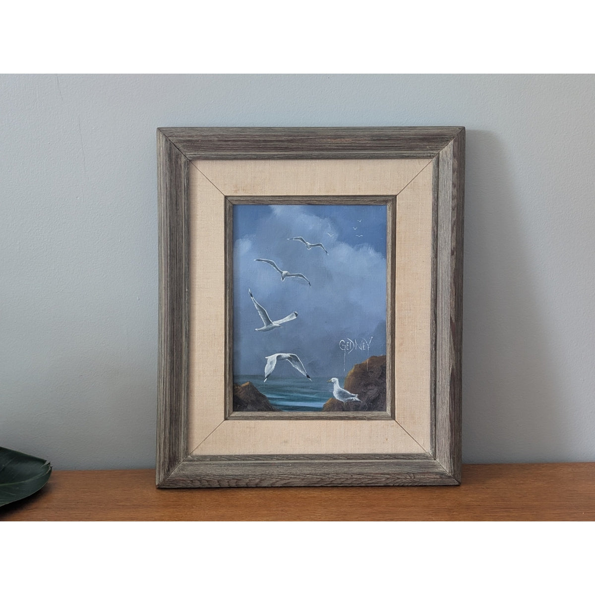 Vintage Mid-Century Modern Original Oil Painting – Signed "Gedney"