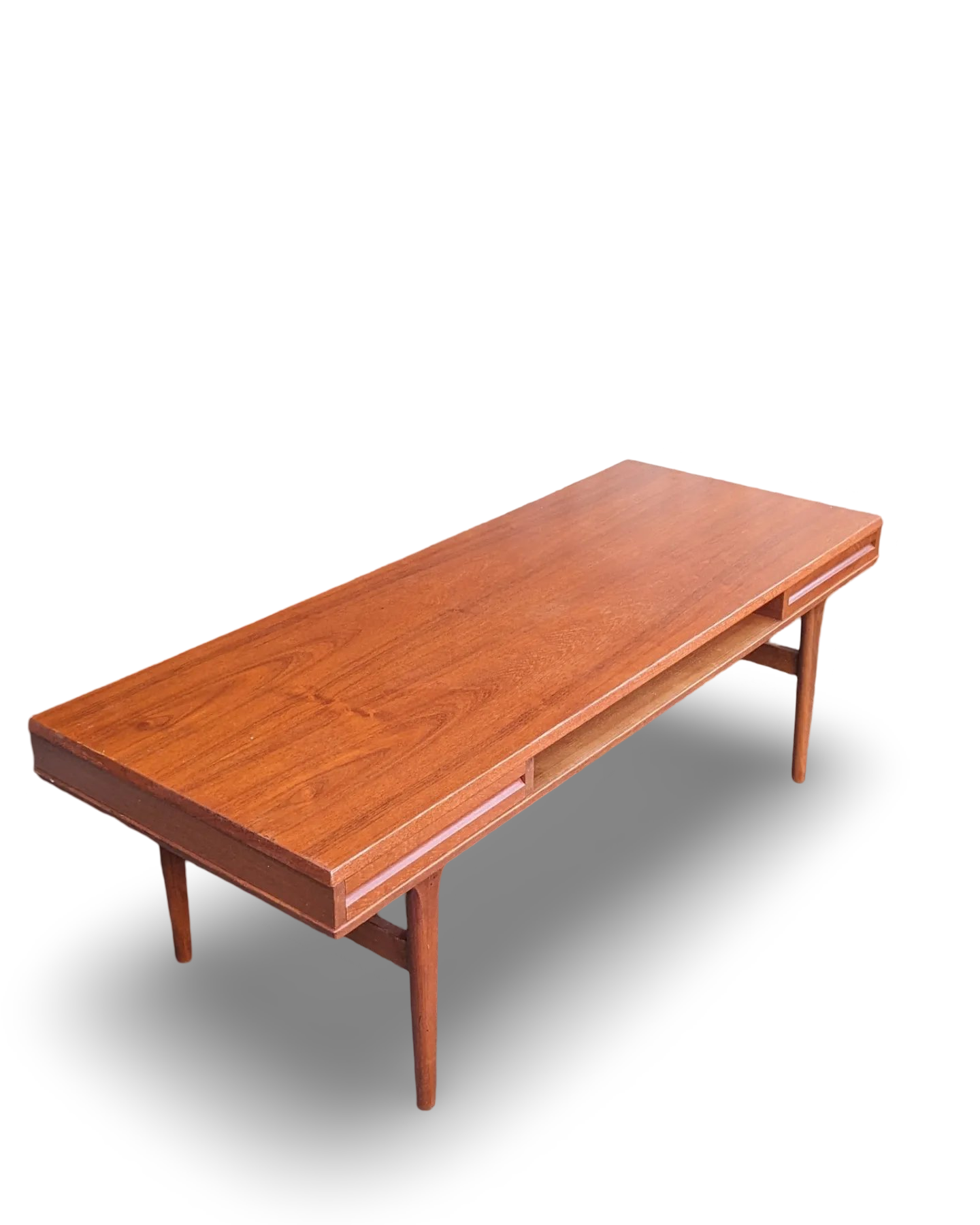 Rare Danish Modern Coffee Table with Double-Sided Drawers