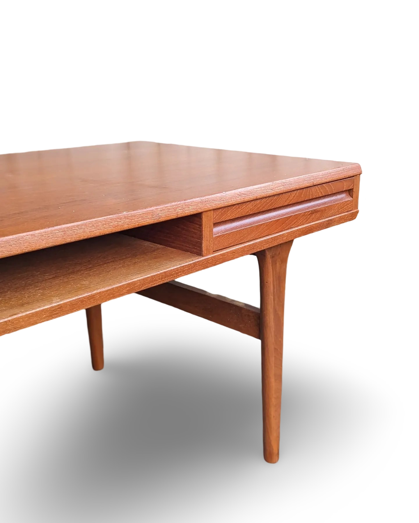 Rare Danish Modern Coffee Table with Double-Sided Drawers