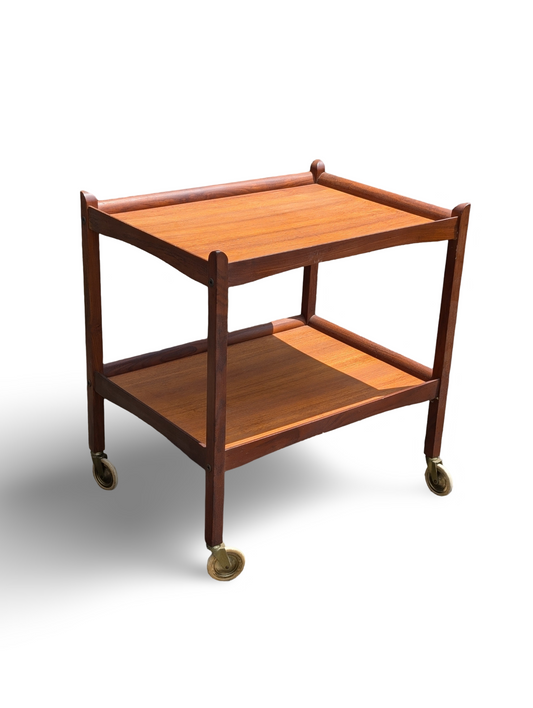 Danish Modern Teak Service / Bar Cart – Mid Century Modern Teak Serving Cart