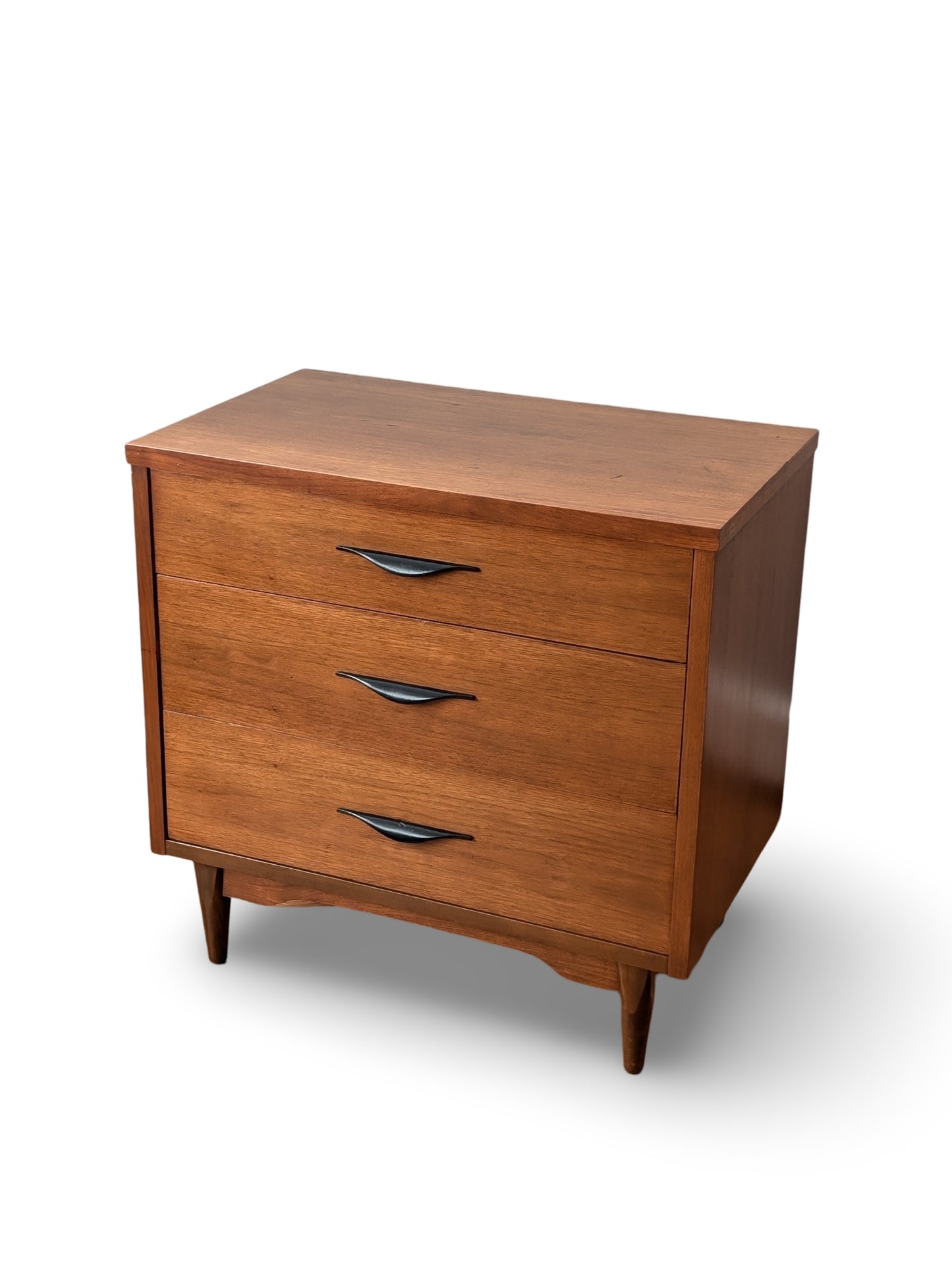 High-Quality Mid Century Modern Walnut 3-Drawer Chest