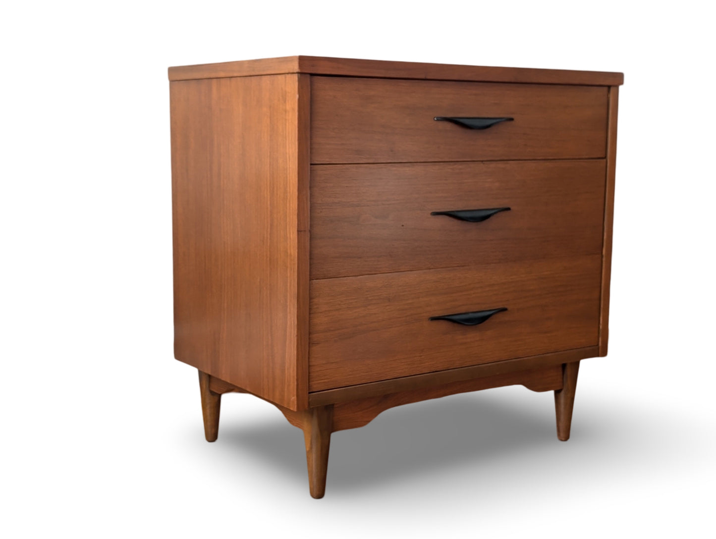 High-Quality Mid Century Modern Walnut 3-Drawer Chest