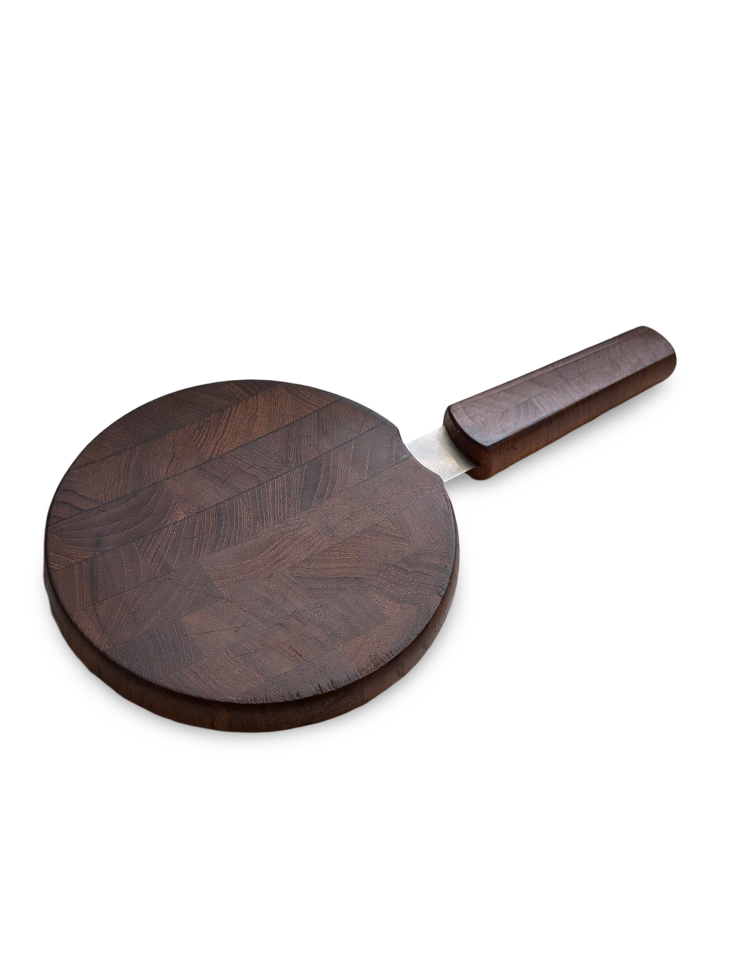 Danish Modern Teak Cutting Board with Built-In Knife – Dansk IHQ by Jens Quistgaard, 7" x 11.5" x 1"