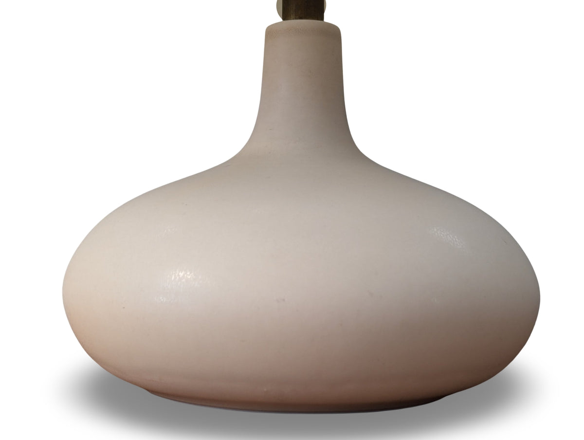 Vintage Mid Century Modern White Ceramic Table Lamp by Lotte & Gunnar Bostlund – 19.5" Tall — additional view 3