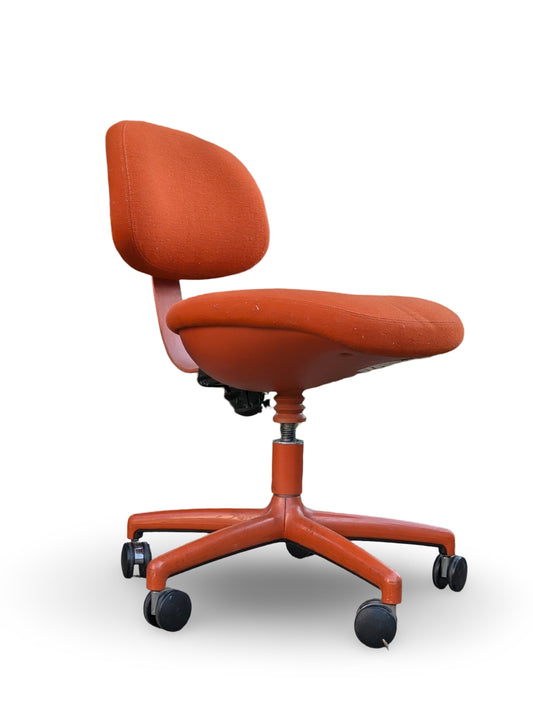 Vintage Mid-Century Modern Shaw Walker Orange Office Chair – Stylish, Durable, & Retro Appeal