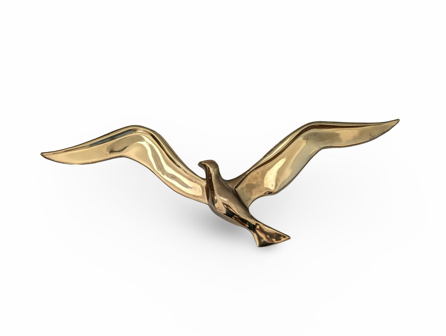 Large Mid Century Modern Gold Bird Wall Art by Syrocco, 1963 – 28.5" x 10"