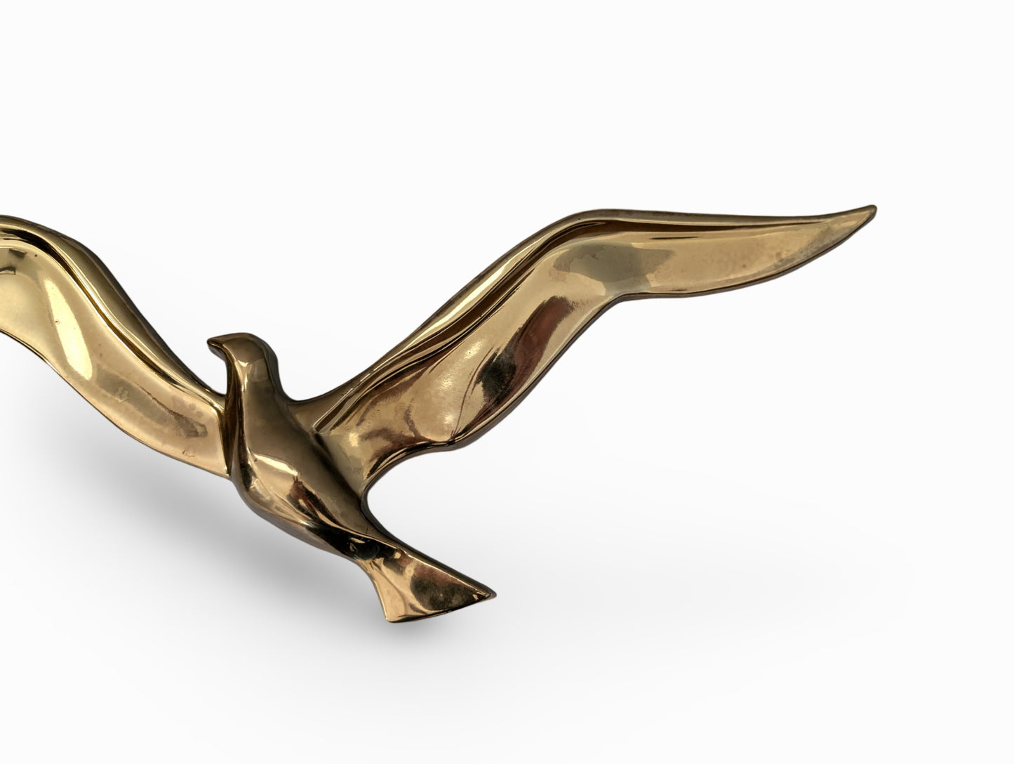 Large Mid Century Modern Gold Bird Wall Art by Syrocco, 1963 – 28.5" x 10"