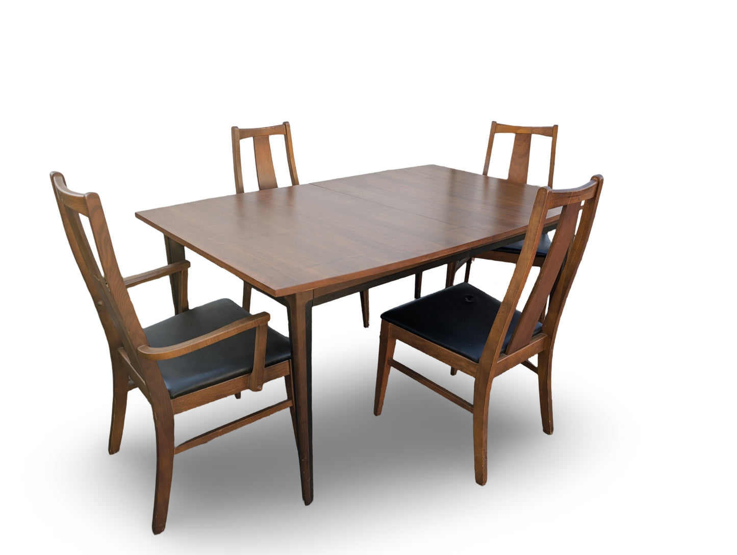 Mid-Century Modern Dining Set by Hooker with Restored Table Top & 4 Chairs