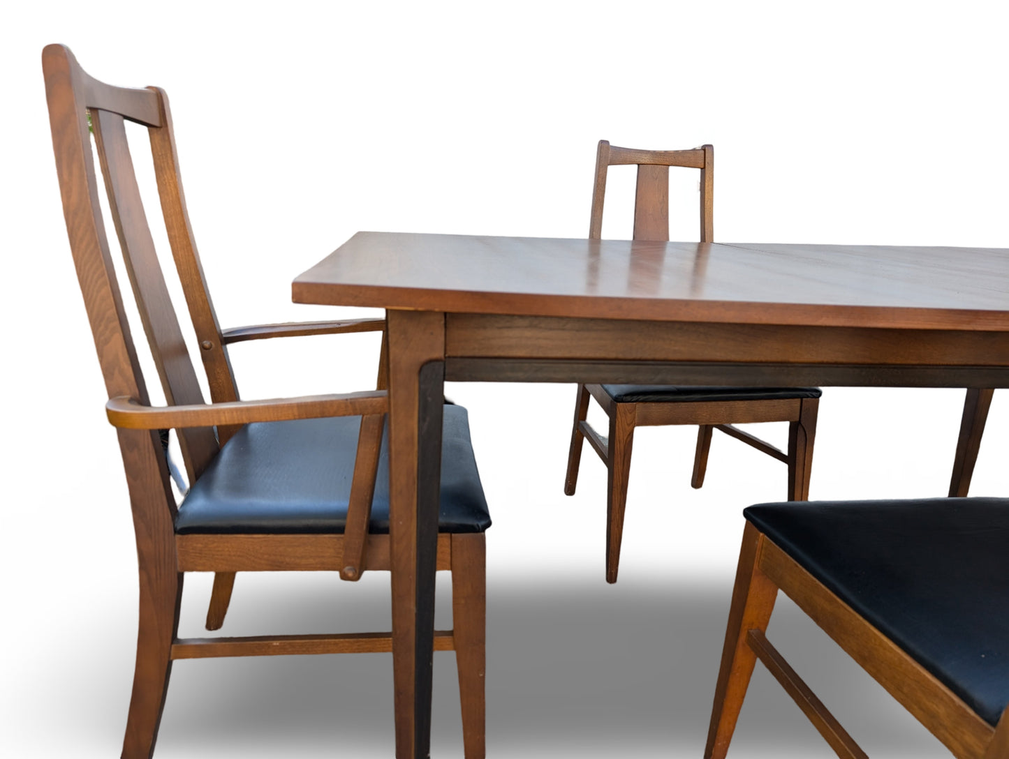 Mid-Century Modern Dining Set by Hooker with Restored Table Top & 4 Chairs