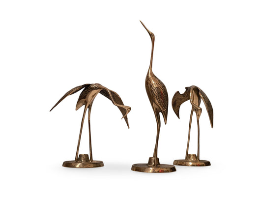 Set of 3 Vintage Mid-Century Modern Egrets Statues