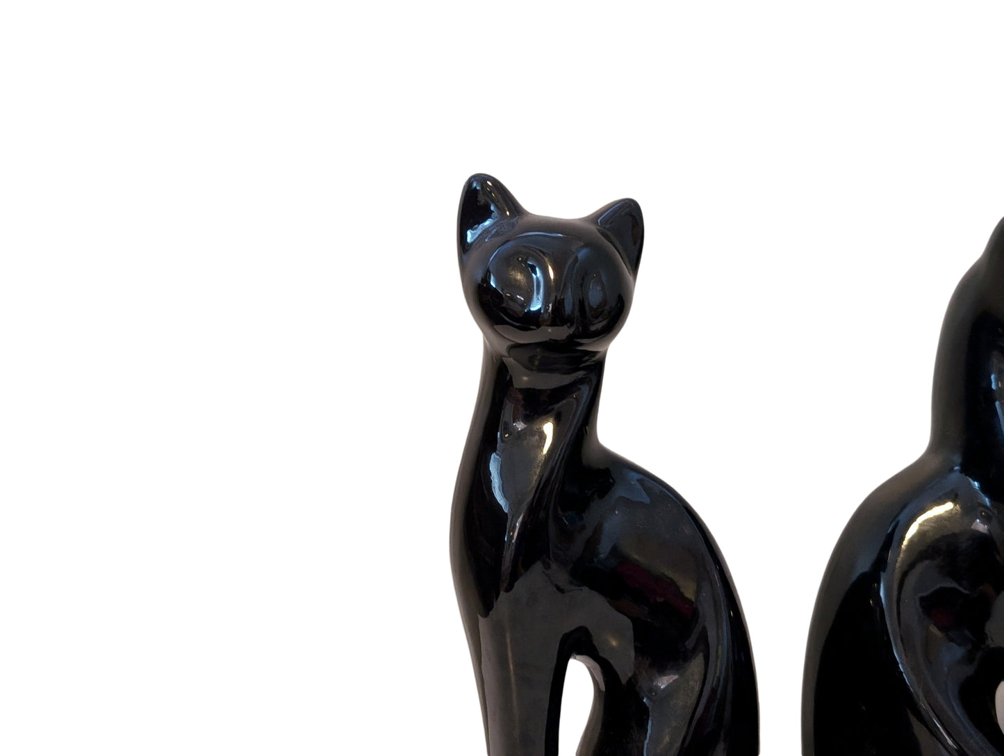 Pair of Vintage Ceramic Black Cats – Purrfect for Mid-Century Style!