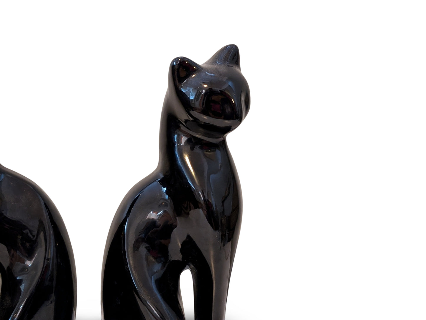 Pair of Vintage Ceramic Black Cats – Purrfect for Mid-Century Style!