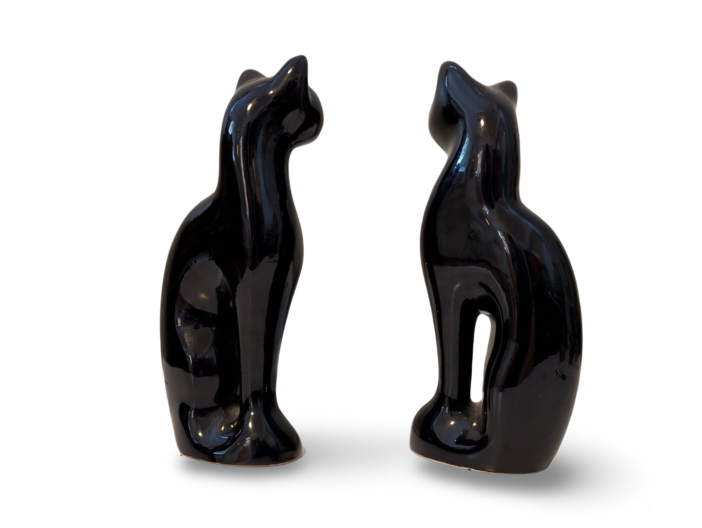 Pair of Vintage Ceramic Black Cats – Purrfect for Mid-Century Style!