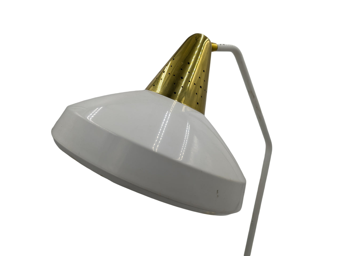 Vintage Mid-Century White Metal Desk Lamp by Bill Scarlett for Swivelier