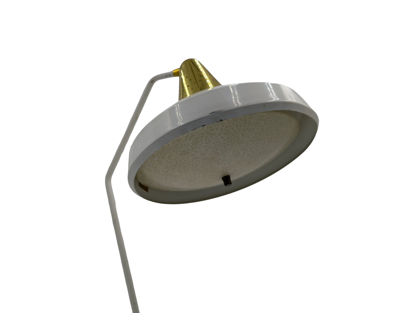 Vintage Mid-Century White Metal Desk Lamp by Bill Scarlett for Swivelier