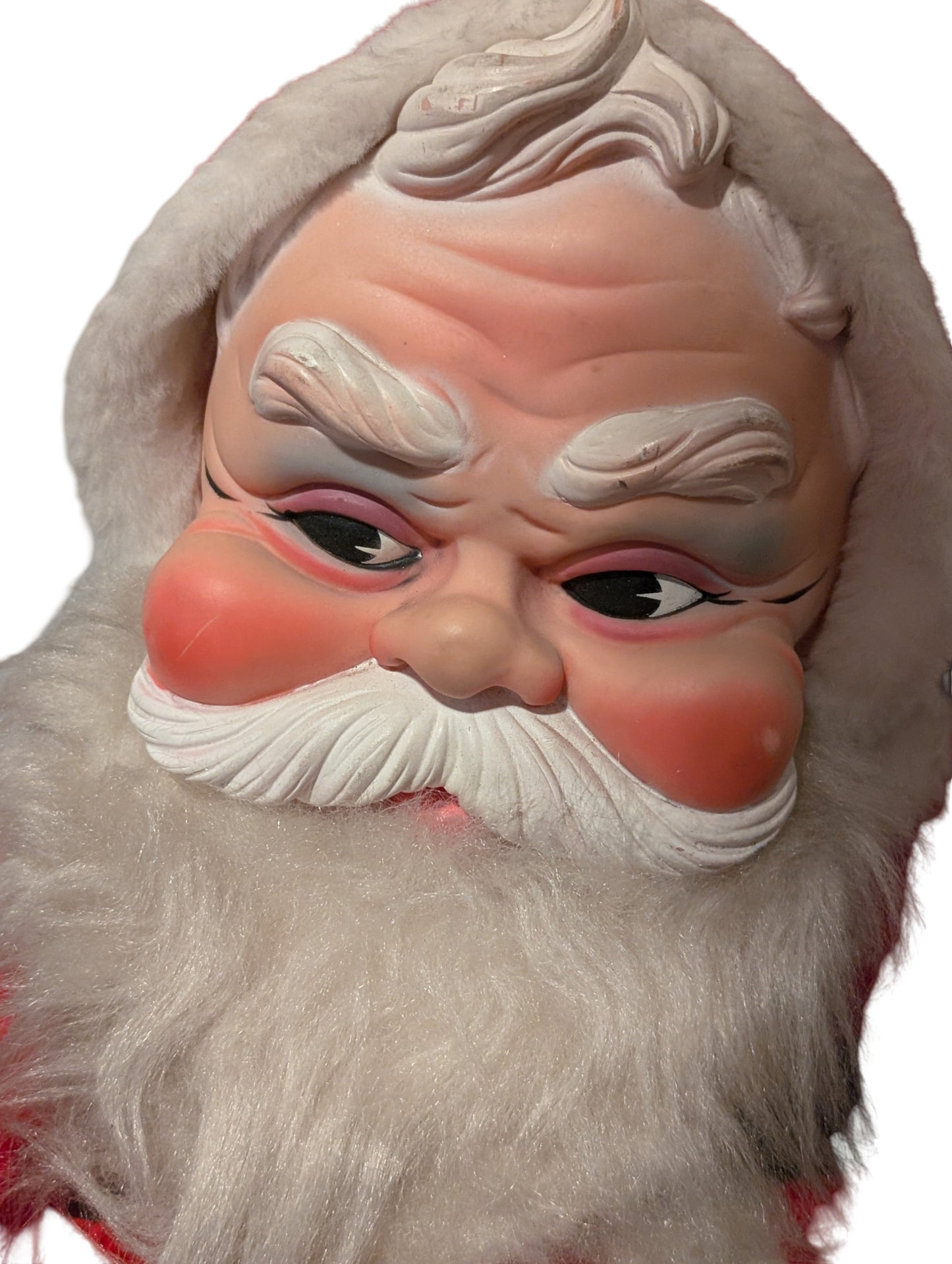 Large Vintage Rushton Rubber Face Santa Claus 1960s – 40" Very Good Condition