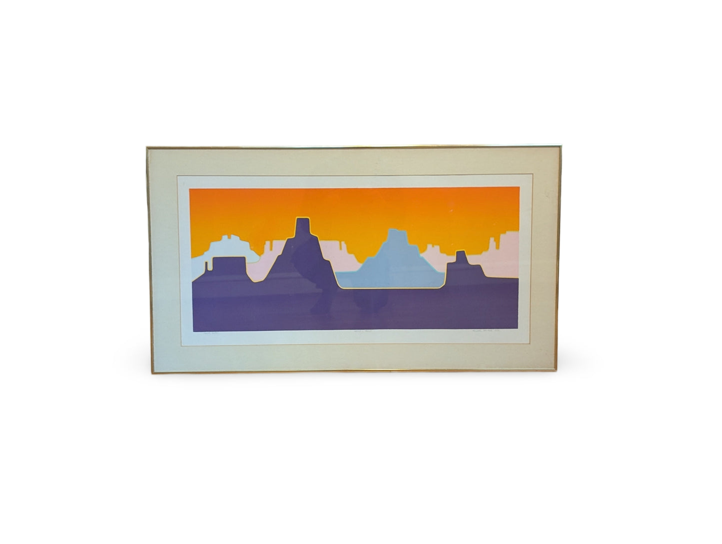 Vintage Mid-Century Modern/1970s Artist’s Proof – "Mauve Buttes" by Melanie Brittain (1979)