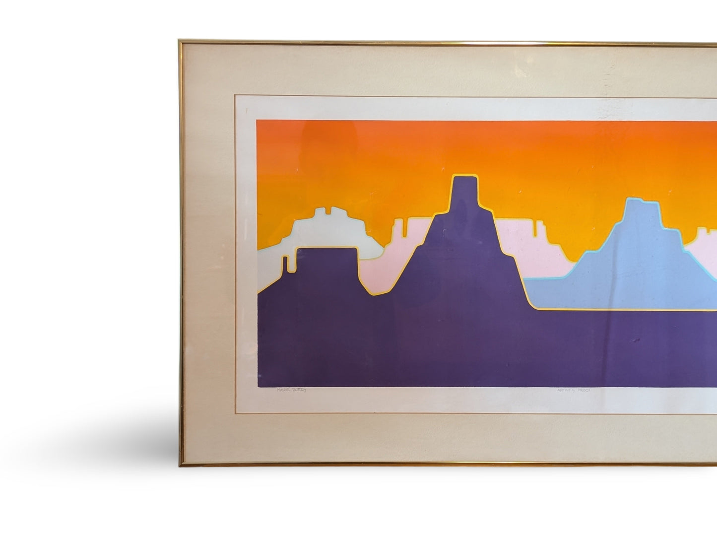 Vintage Mid-Century Modern/1970s Artist’s Proof – "Mauve Buttes" by Melanie Brittain (1979)