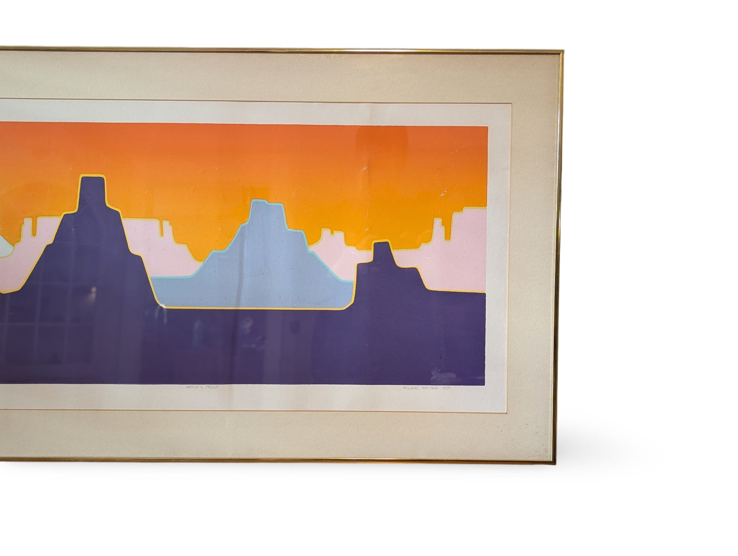 Vintage Mid-Century Modern/1970s Artist’s Proof – "Mauve Buttes" by Melanie Brittain (1979)