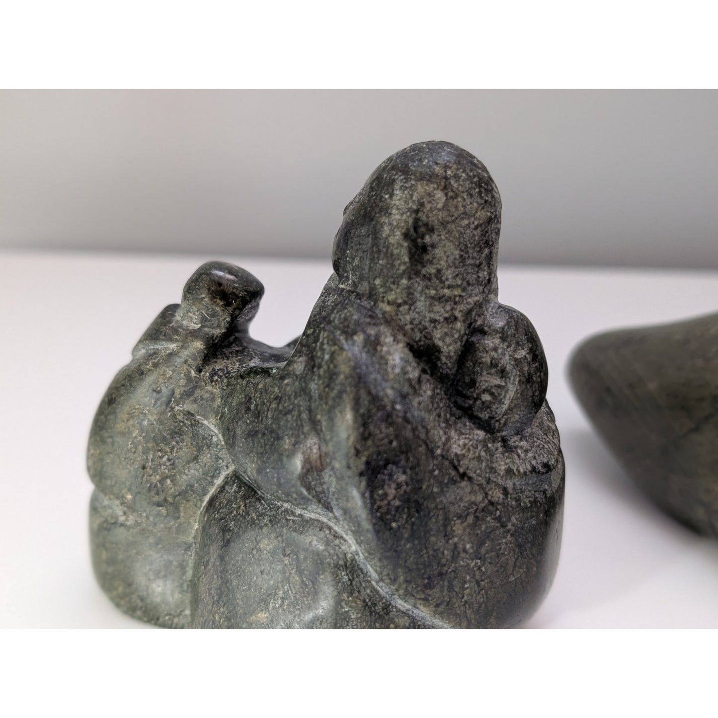 Vintage Canadian Inuit Soapstone Carvings – Set of 2, Seal and Mother with Children