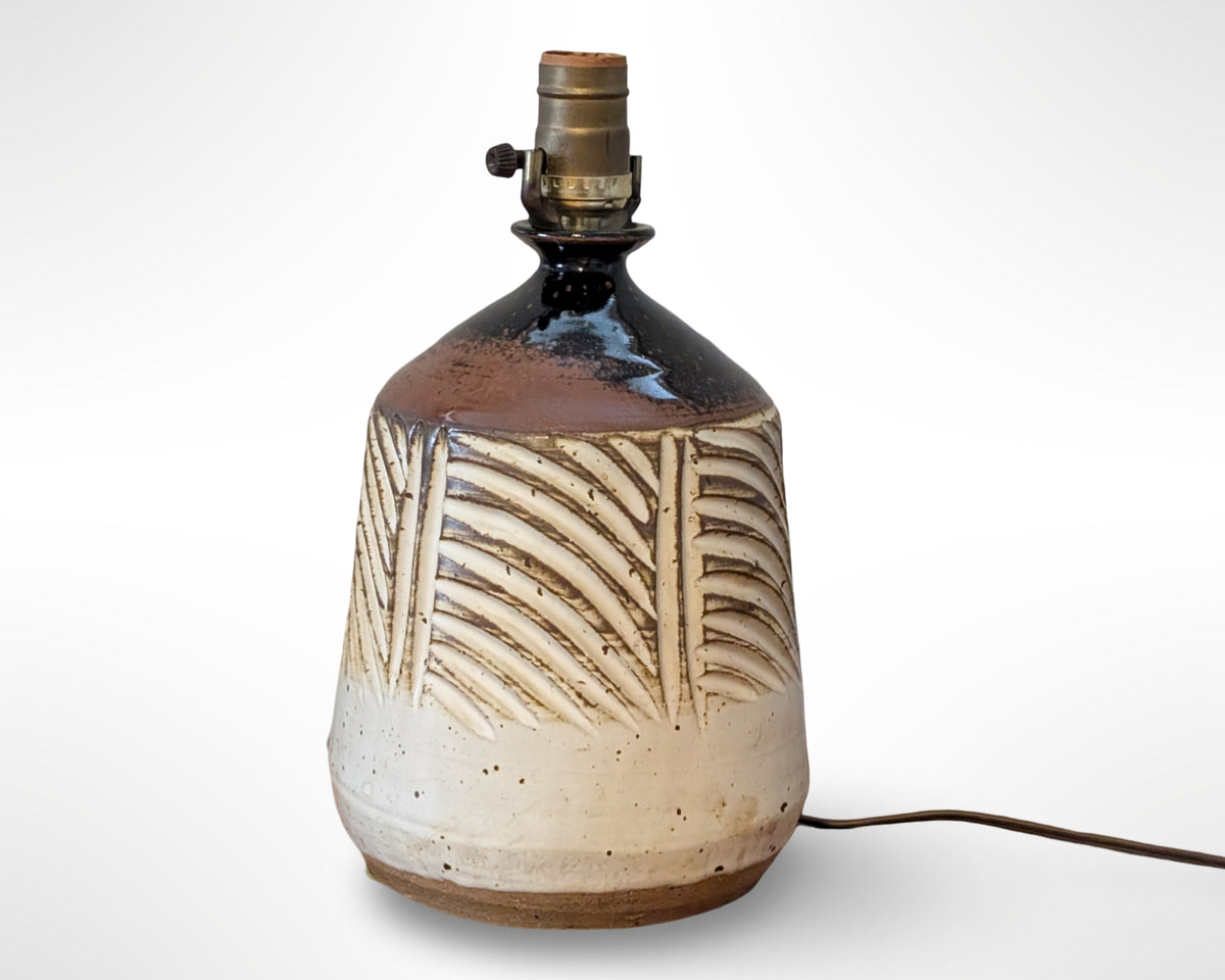 Vintage Studio Pottery Lamp, Artist Signed "Smith", 12" Tall - Image 1