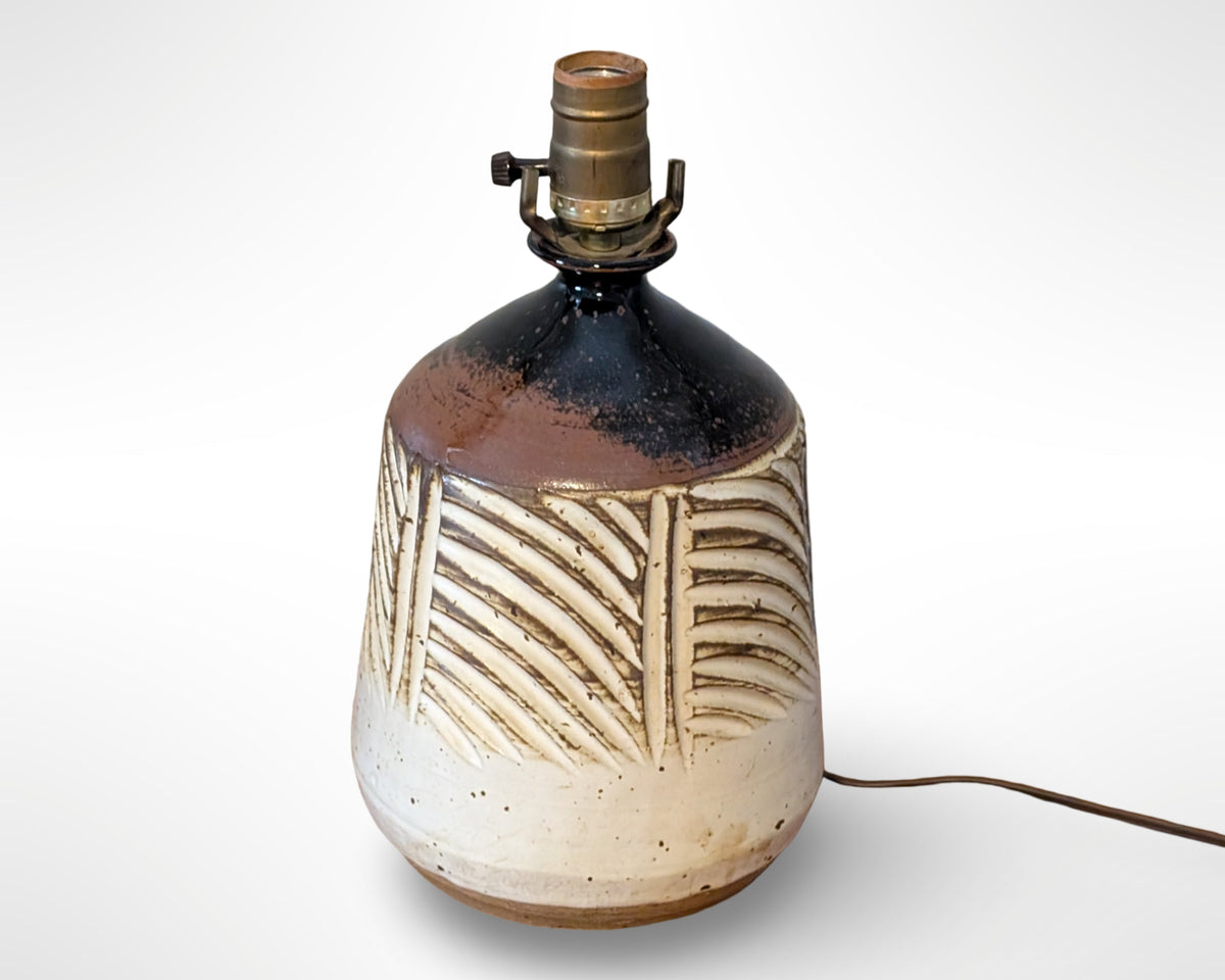 Vintage Studio Pottery Lamp, Artist Signed "Smith", 12" Tall - Image 2