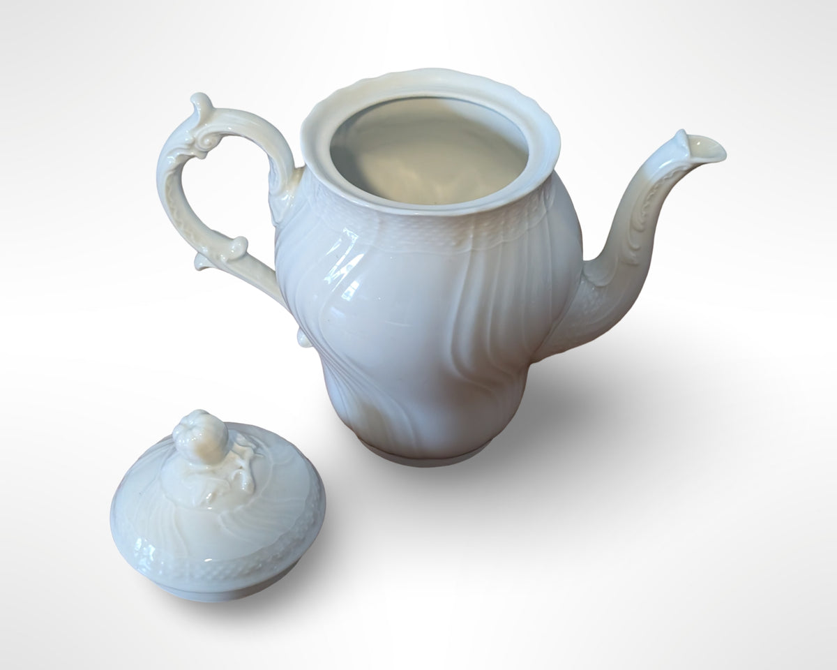 Richard Ginori Vecchio Bianco Vintage White Porcelain Coffee Pot 7in - Image 5