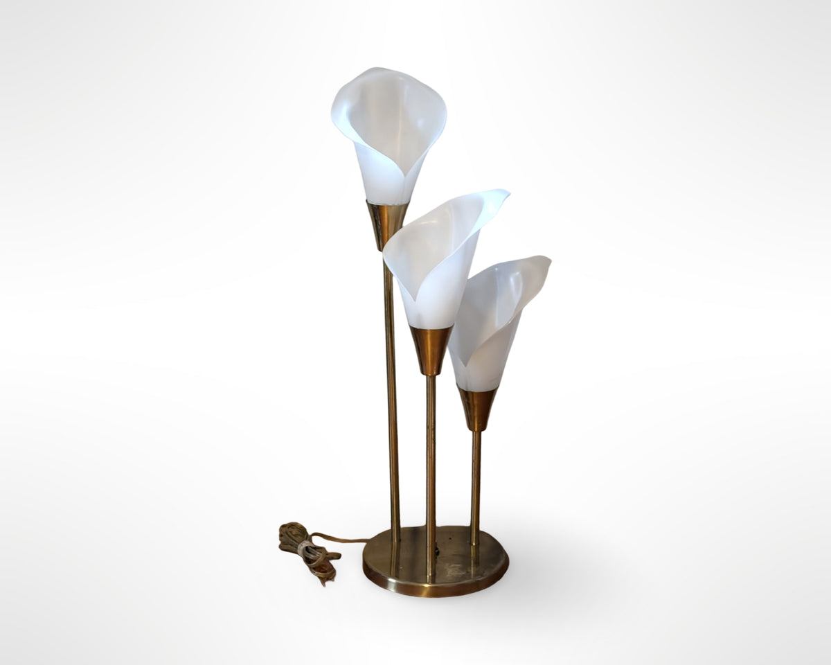 Vintage Mid Century Hollywood Regency Cala Lily Lamp 25" Tall - Image 1
