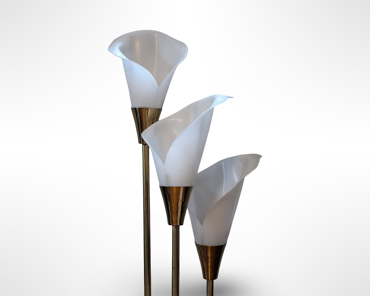 Vintage Mid Century Hollywood Regency Cala Lily Lamp 25" Tall - Image 3