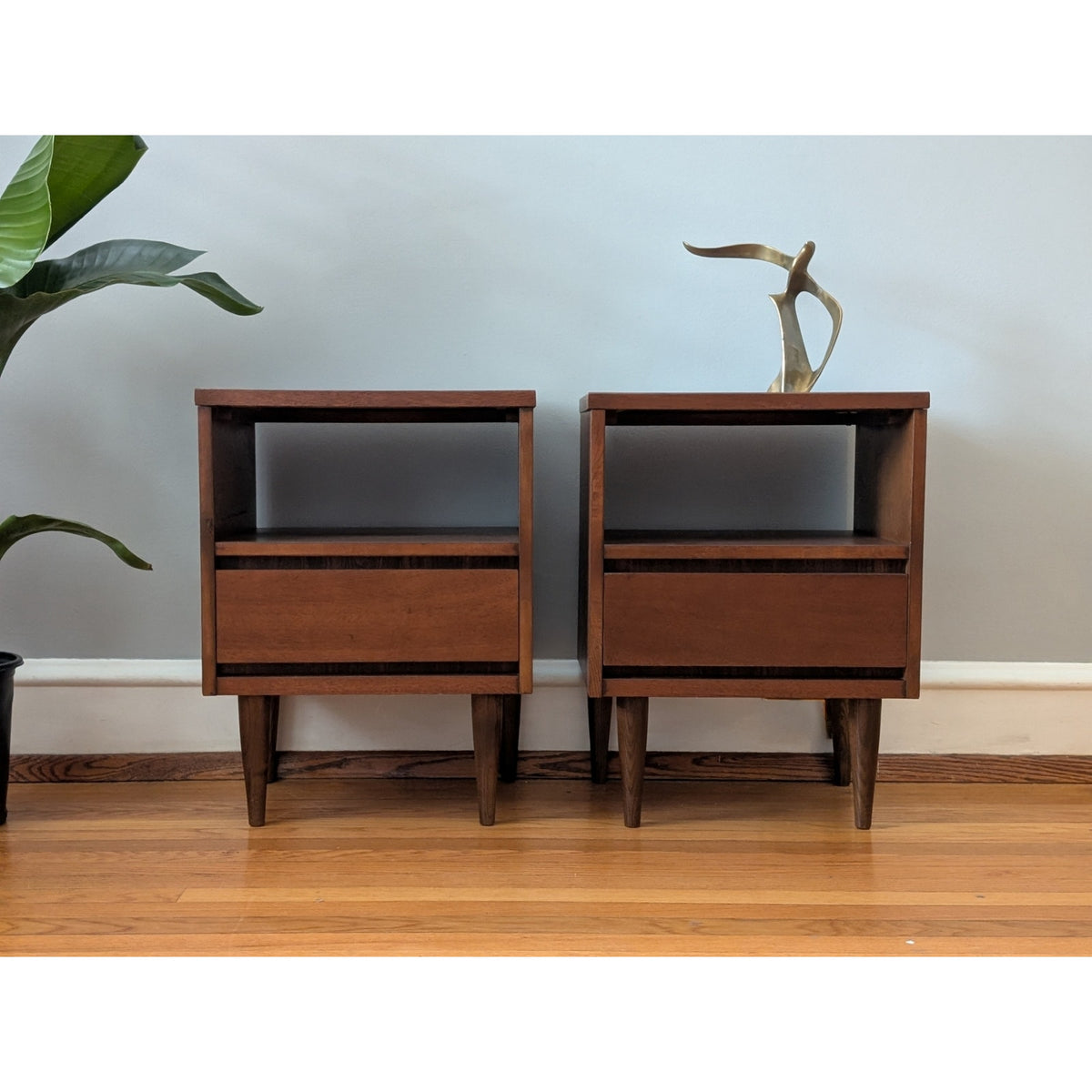 Pair of Restored Mid-Century Modern Nightstands by Bassett - Vintage Elegance — additional view 5
