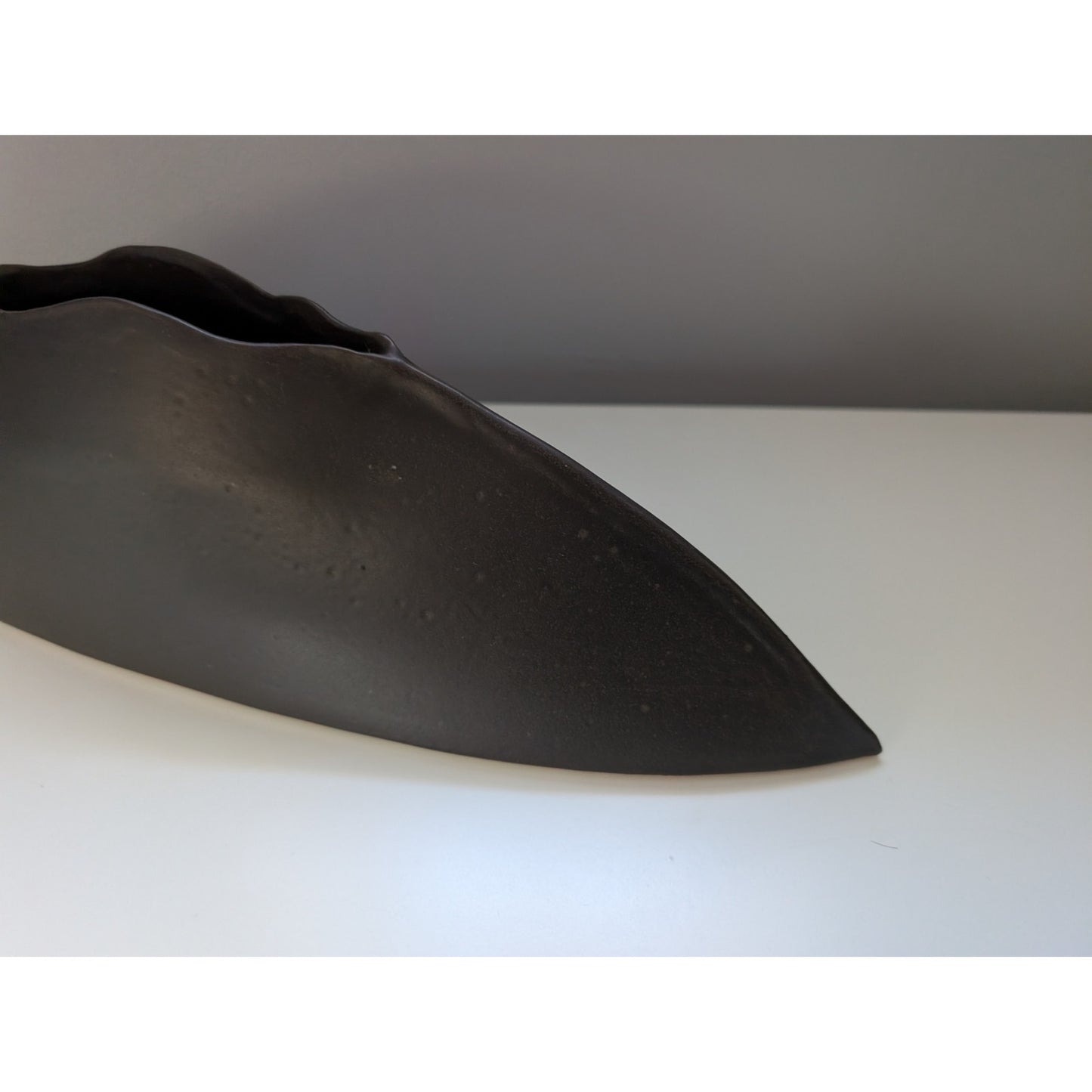 Elongated Black Studio Pottery Planter, Great For Mid Century Modern Decor